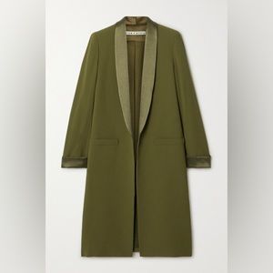 Alice + Olivia Alice Olivia - Kylie Satin-trimmed Crepe Blazer - Army green